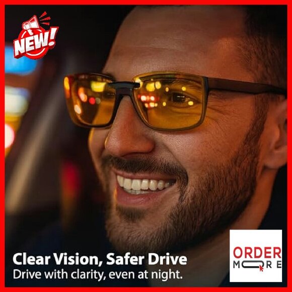Clip-On Polarized Night Vision Driving Sunglasses UV 400 Protection main image 4
